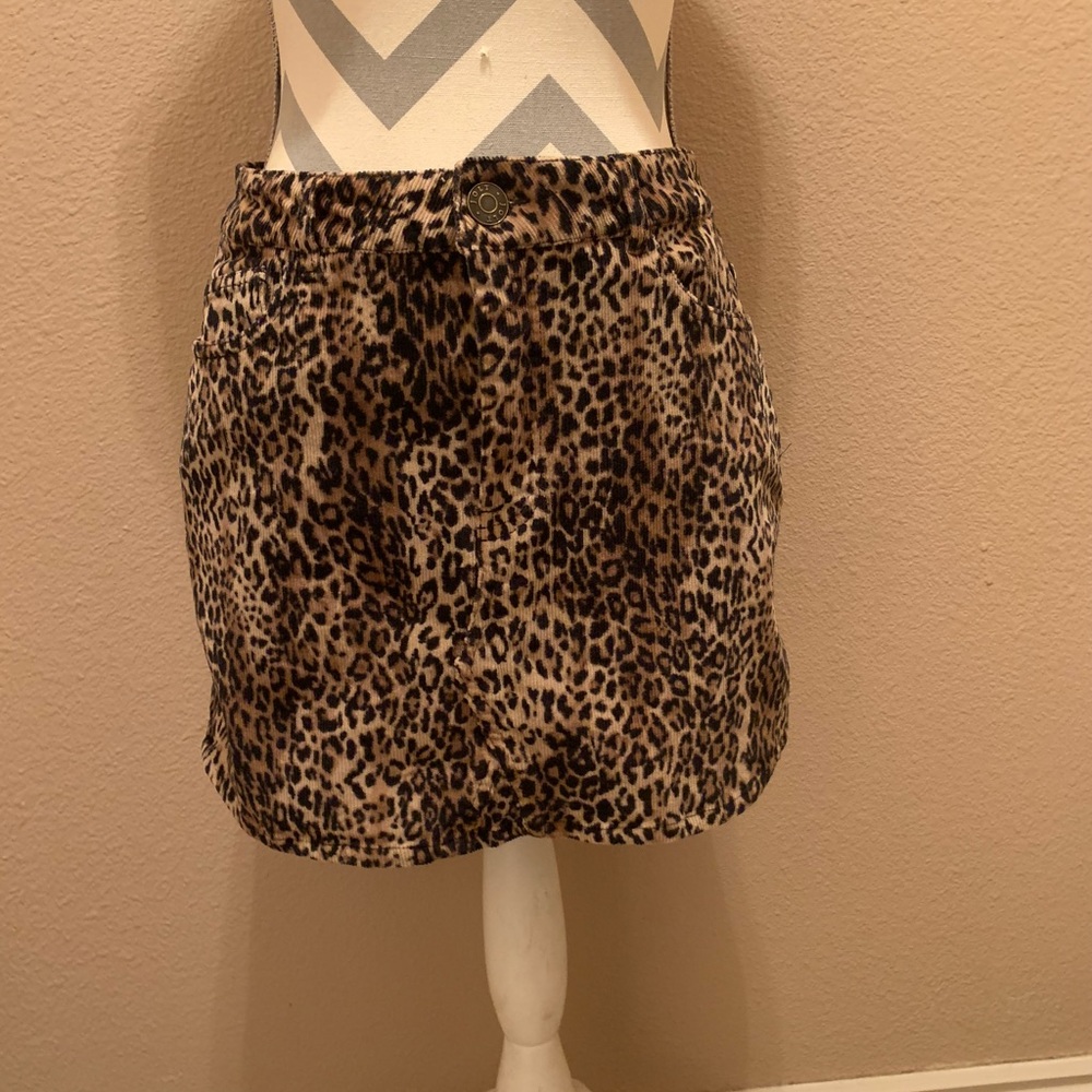 Jolt corduroy leopard print mini skirt
